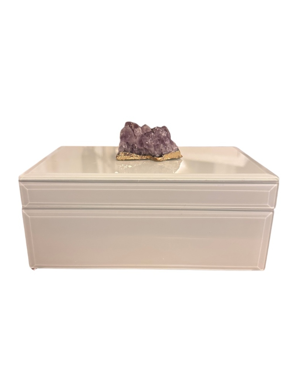 NEW Tozai Rectangular Amethyst Crystal Acrylic Decorative Storage Desk Box